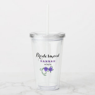 Bridesmaid Bachelorette Party Weddenschap Paars Acryl Drinkbeker