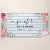 Bridesmaid Bachelorette Persoonlijke naam Strandlaken (Voorkant)