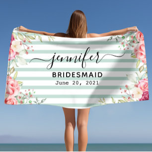 Bridesmaid Bachelorette Persoonlijke naam Strandlaken