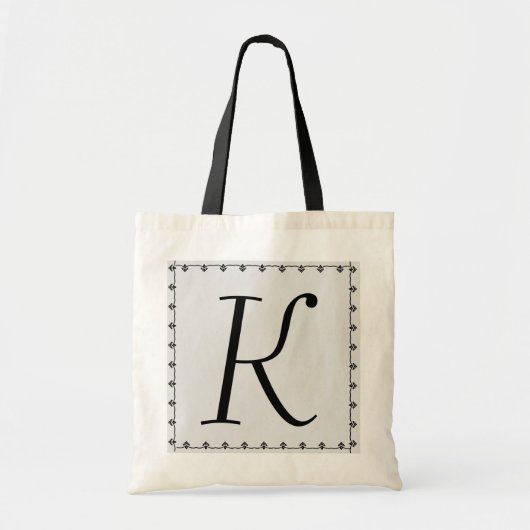 Bridesmaid Bag - BLACK Monogram SILVER Achtergrond Tote Bag (Voorkant)