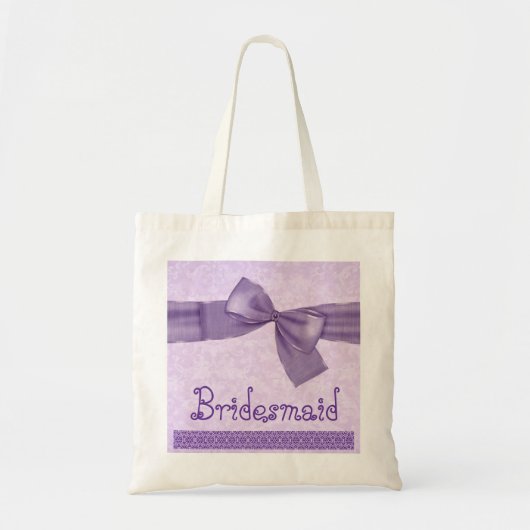Bridesmaid Bag - Paarse getextureerde Bow Tote Bag (Voorkant)