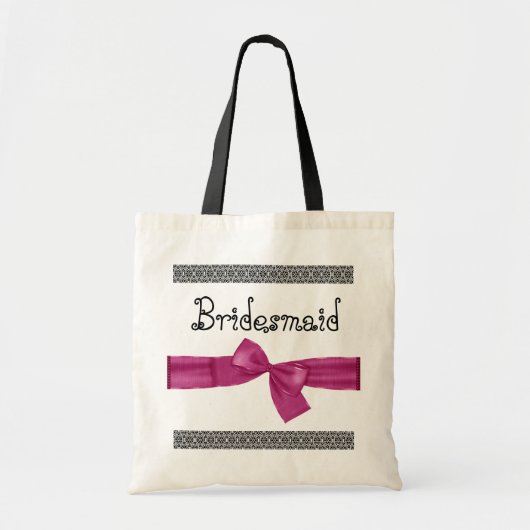 Bridesmaid Bag - Roze Faux Bow and Lace Tote Bag (Voorkant)