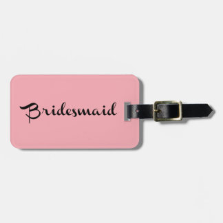 Bridesmaid Bagagelabel Black op roze