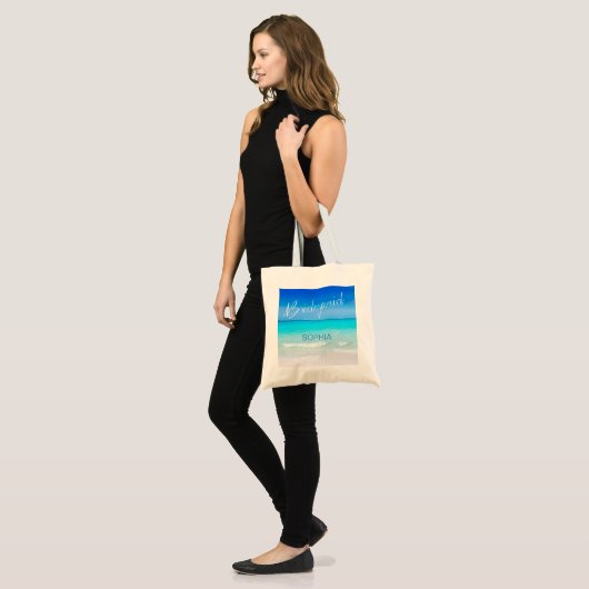 Bridesmaid Beach Ocean Zee Blue Summer Weddenschap Tote Bag (Voorkant (model))