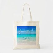 Bridesmaid Beach Ocean Zee Blue Summer Weddenschap Tote Bag (Voorkant)