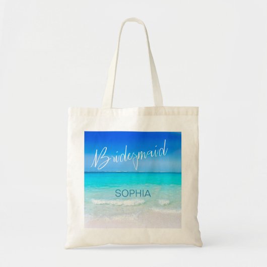 Bridesmaid Beach Ocean Zee Blue Summer Weddenschap Tote Bag (Voorkant)