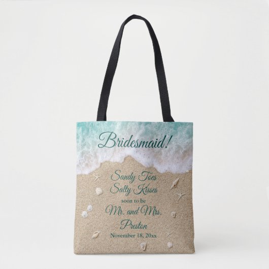 Bridesmaid Beach Waves Sandy Toes Tote Bag (Voorkant)