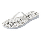 Bridesmaid Beach Wedding Floral White Lace Burlap Teenslippers (Schuin)