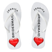 Bridesmaid Beach Wedding | Team Bride Hearts Teenslippers (Voetbed)