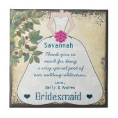 Bridesmaid Bedankt dat je Tile Gown hebt met booms Tegeltje (Voorkant)