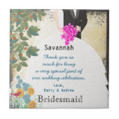 Bridesmaid Bedankt dat je Tile Gown hebt met booms Tegeltje (Voorkant)