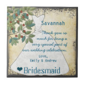Bridesmaid Bedankt dat je Tile Gown hebt met booms Tegeltje (Voorkant)