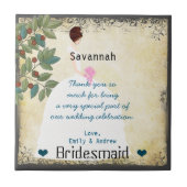 Bridesmaid Bedankt dat je Tile Gown hebt met booms Tegeltje (Voorkant)