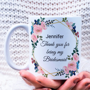 bridesmaid bedankt voor de botanische bruiloft koffiemok