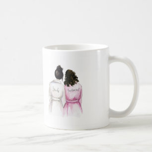 Bridesmaid? Black Bun Bride Dk Br Curls Maid Koffiemok