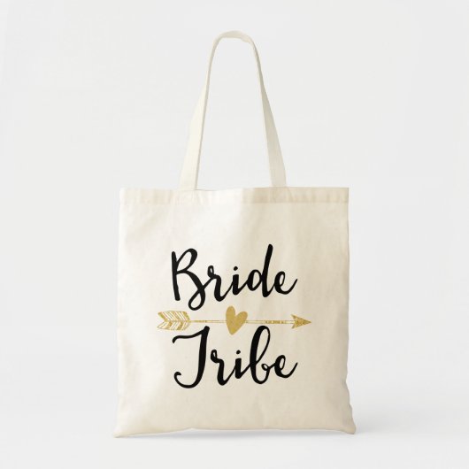 Bridesmaid Black en Golden Tote Bag (Voorkant)