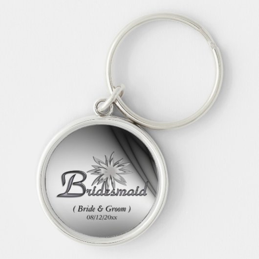 Bridesmaid Black en White Custom Sleutelhangers (Voorkant)