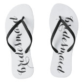 Bridesmaid Black en White Script-Teenslippers Teenslippers (Voetbed)