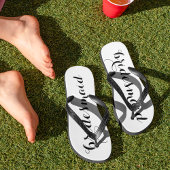Bridesmaid Black en White Script-Teenslippers Teenslippers
