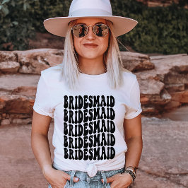 Bridesmaid Black Gepersonaliseerd Matching Bridal  T-shirt