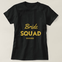 Bridesmaid Black Gold Bachelorette T-shirt