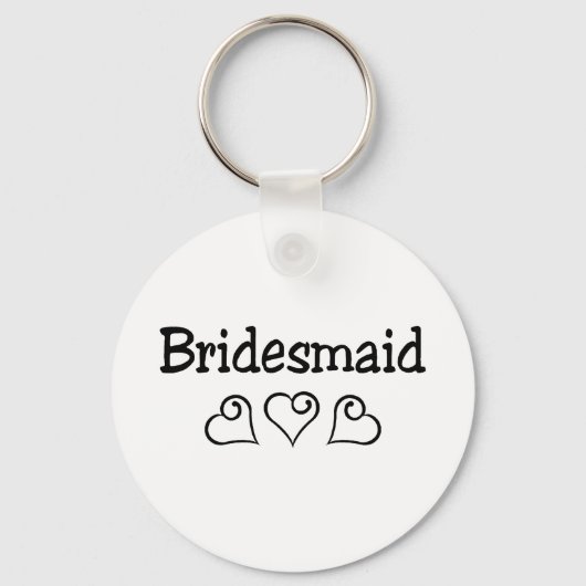 Bridesmaid Black Hearts Sleutelhanger (Voorkant)