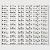 Bridesmaid Black Modern Text & Flowers Patroon Cadeaupapier (Vlak)