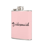 Bridesmaid Black op roze Heupfles (Links)