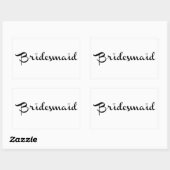 Bridesmaid Black op White Rechthoekige Sticker (Vel)