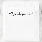 Bridesmaid Black op White Rechthoekige Sticker (Tas)