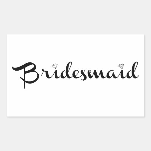 Bridesmaid Black op White Rechthoekige Sticker (Voorkant)