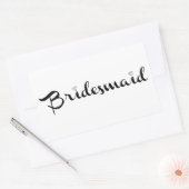 Bridesmaid Black op White Rechthoekige Sticker (Envelop)
