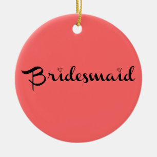 Bridesmaid Black op zalm Keramisch Ornament