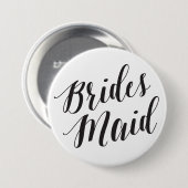 Bridesmaid Black Script Button (Voorkant /achterkant)