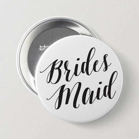 Bridesmaid Black Script Button (Voorkant /achterkant)