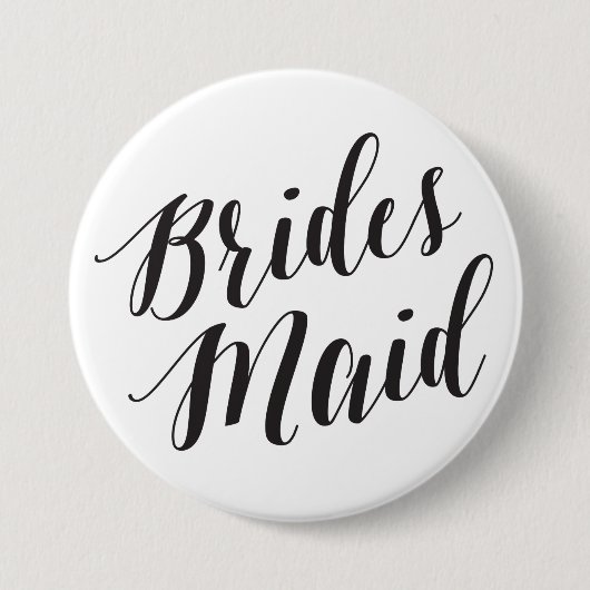 Bridesmaid Black Script Button (Voorkant)