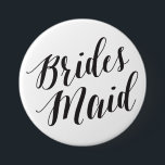 Bridesmaid Black Script Button<br><div class="desc"></div>