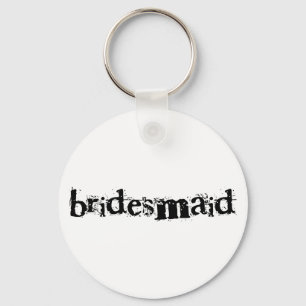 Bridesmaid Black Text Sleutelhanger