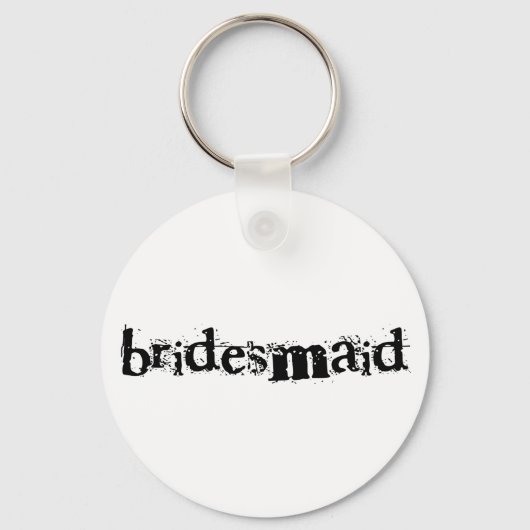 Bridesmaid Black Text Sleutelhanger (Voorkant)