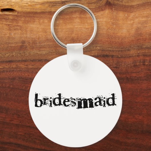 Bridesmaid Black Text Sleutelhanger (Voorkant)