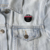 Bridesmaid Black White Red Zebra V7 Ronde Button 3,2 Cm (In situ)