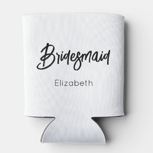 Bridesmaid Black White Wedding Blikjeskoeler (Achterkant)