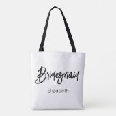 Bridesmaid Black White Wedding Tote Bag (Achterkant)