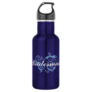 Bridesmaid, blauw Scroll Waterfles