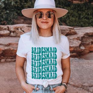 Bridesmaid Blauwgroen Persoonlijke Matching Bridal T-shirt