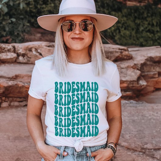 Bridesmaid Blauwgroen Persoonlijke Matching Bridal T-shirt