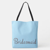 Bridesmaid bling en douane achtergrondkleur tote bag (Achterkant)