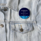 Bridesmaid Blue Leopard Ronde Button 5,7 Cm (In situ)