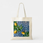 Bridesmaid Blue Tiles Lemons Personal Tote Bag (Achterkant)