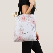Bridesmaid Blush Pink Rose Monogram Letter C Tote Bag (Dichtbij)